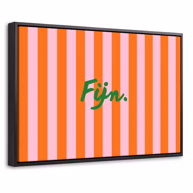 Canvas met lijst - Pattern - Orange - Fine - Stripes — 1