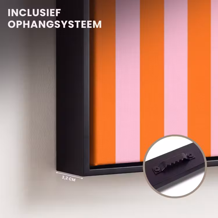 Canvas met lijst - Pattern - Orange - Fine - Stripes — 3