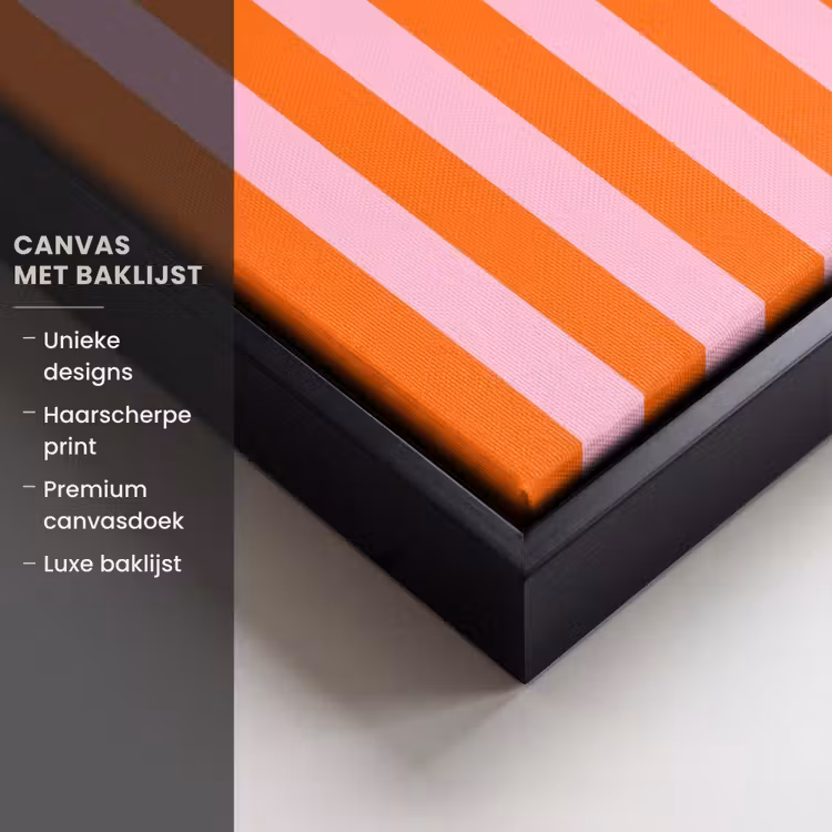 Canvas met lijst - Pattern - Orange - Fine - Stripes — 5
