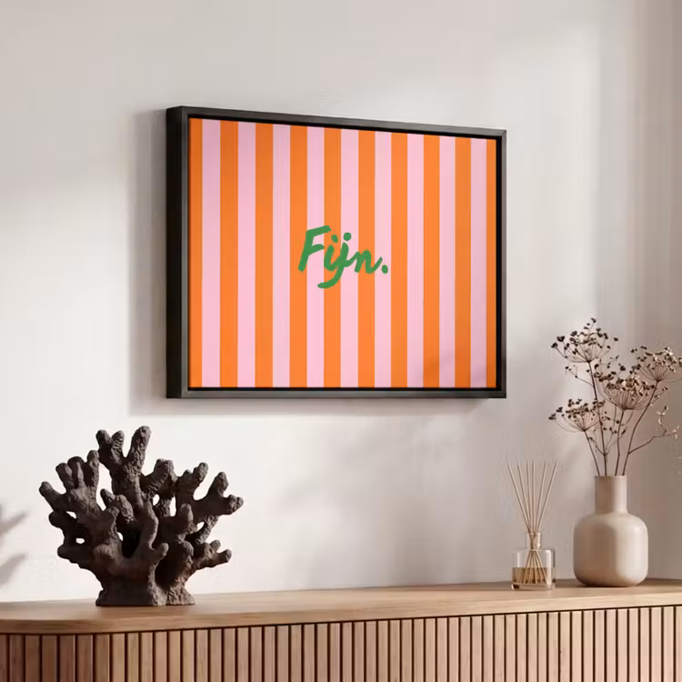 Canvas met lijst - Pattern - Orange - Fine - Stripes — 6