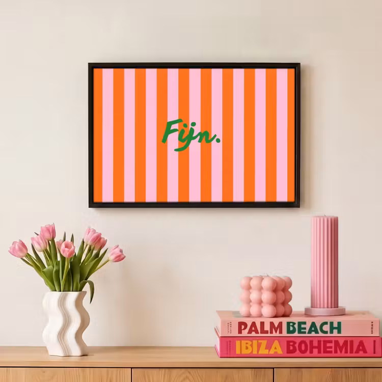 Canvas met lijst - Pattern - Orange - Fine - Stripes — 8