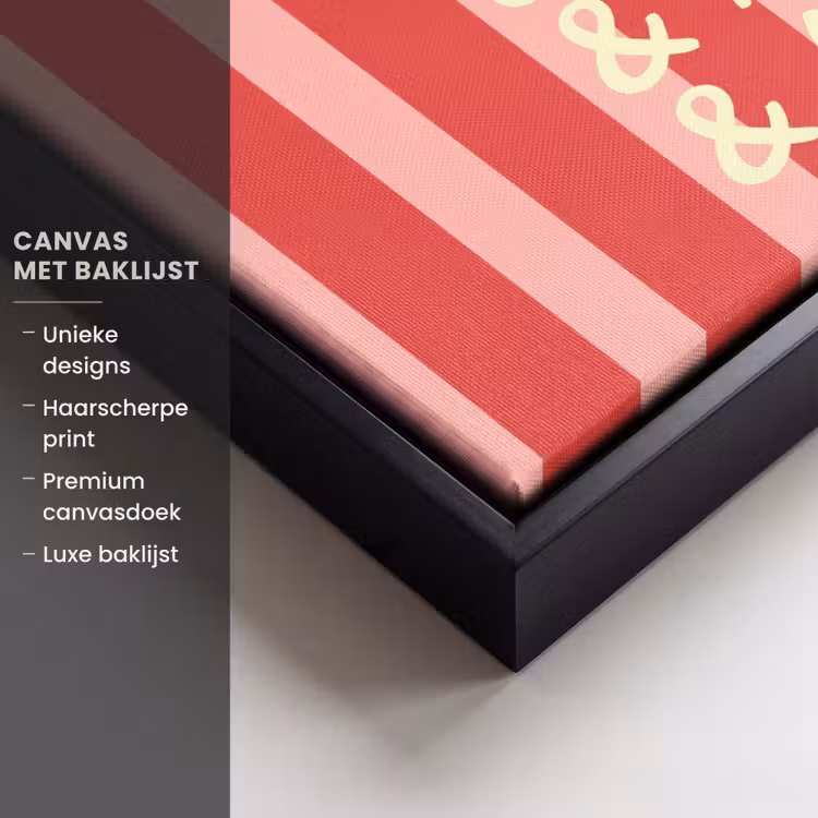 Canvas met lijst - Strepen - Rood - Try again — 5