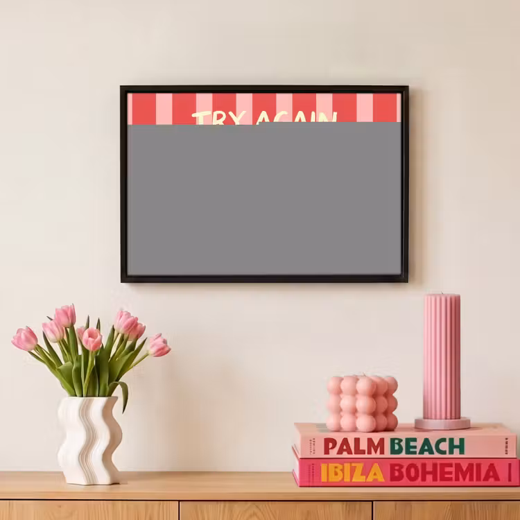 Canvas met lijst - Strepen - Rood - Try again — 8