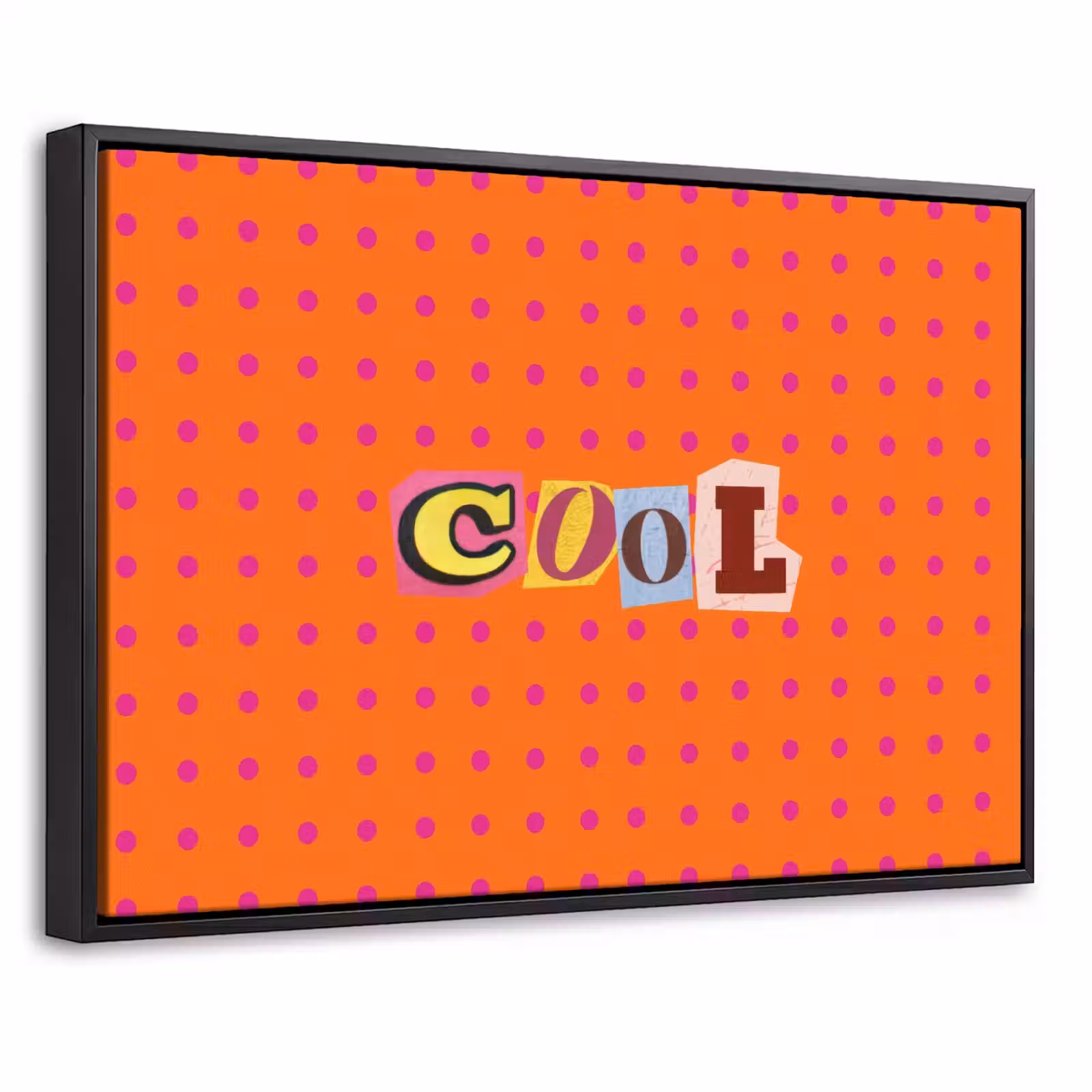 Canvas met lijst - Cool - Stippen - Oranje — 1