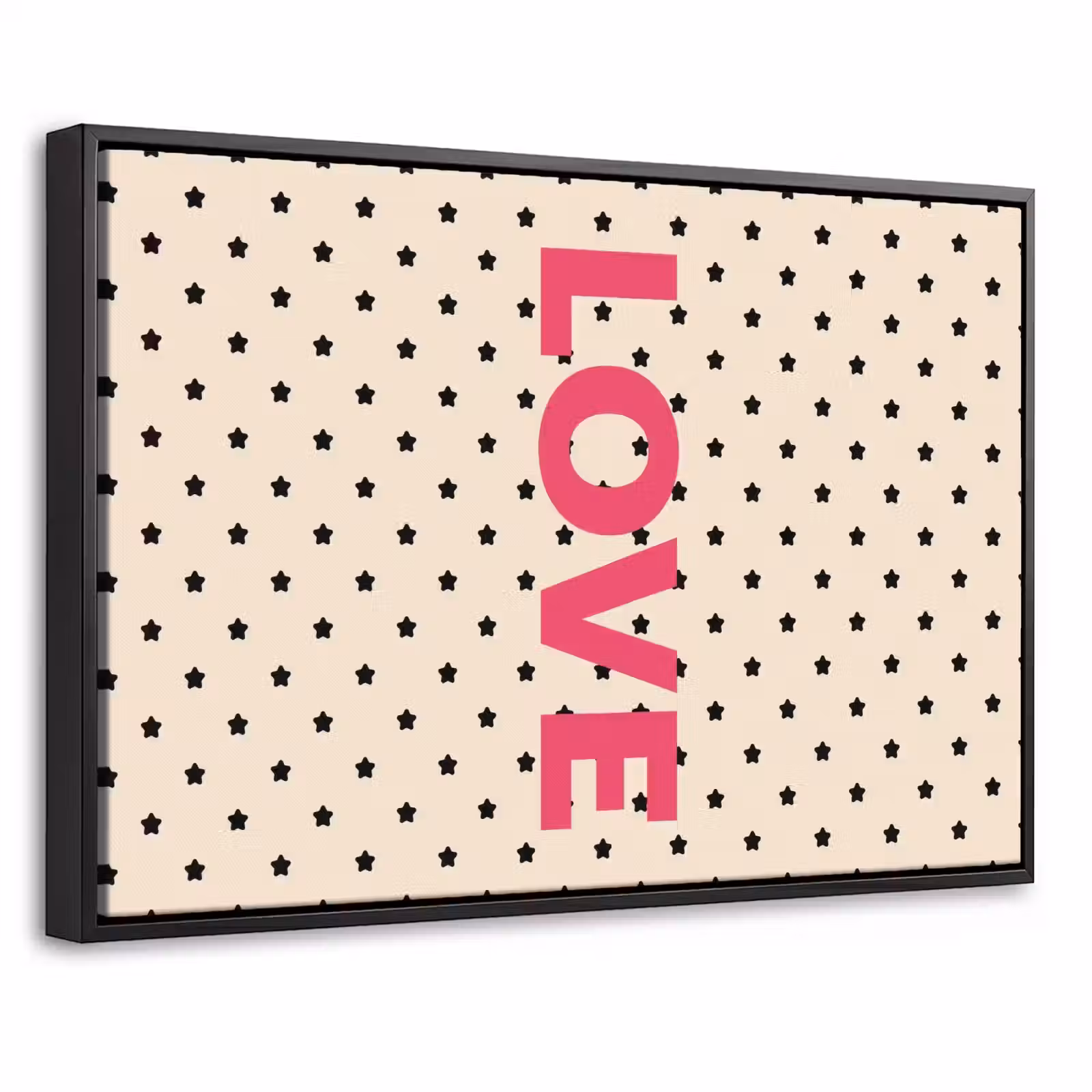 Canvas met lijst - Love - Stippen - Roze — 1