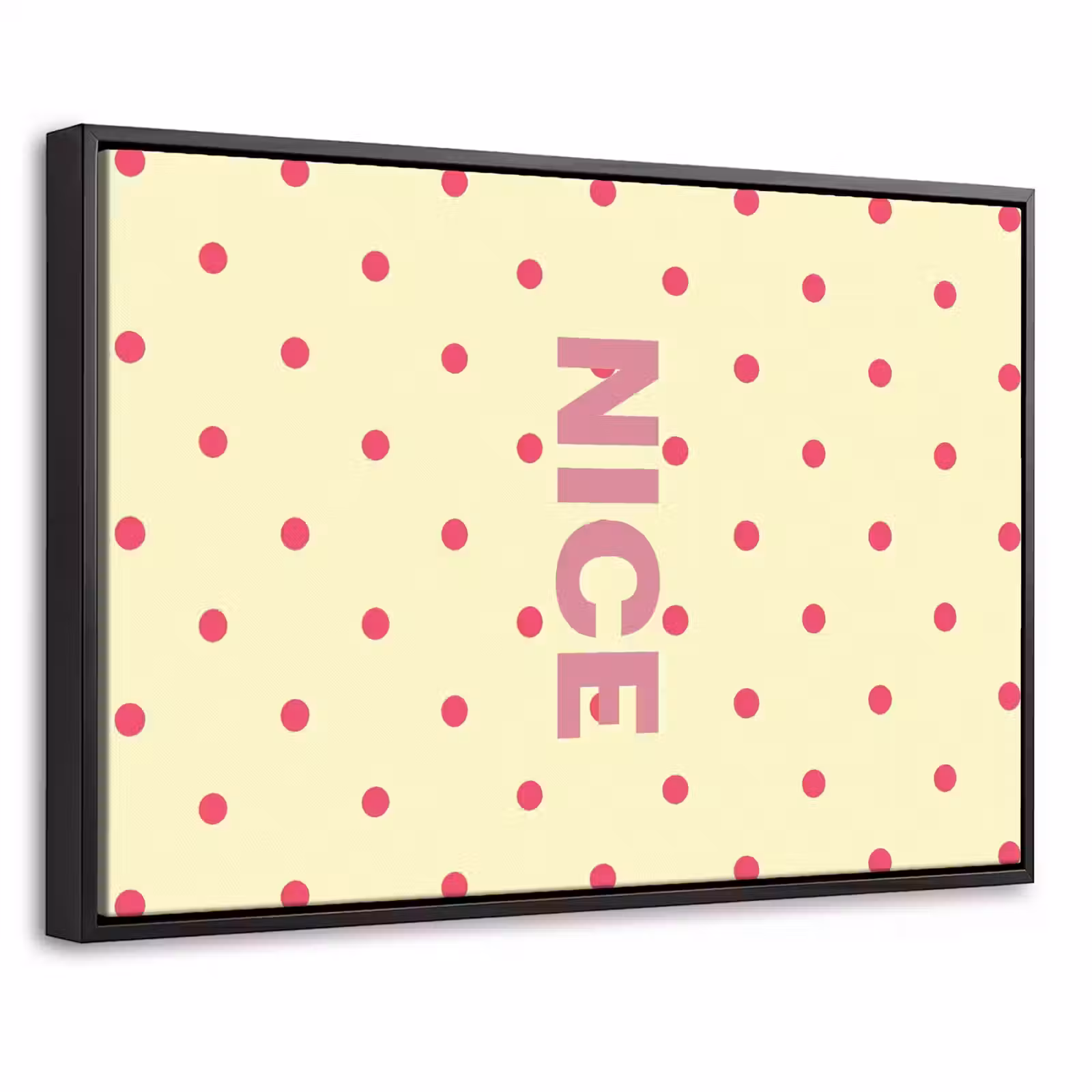 Canvas met lijst - Nice - Stippen - Roze - Geel — 1