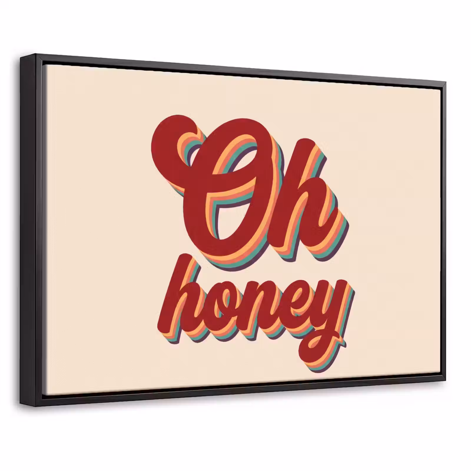 Canvas met lijst - Oh honey - Rood - Schaduw — 1