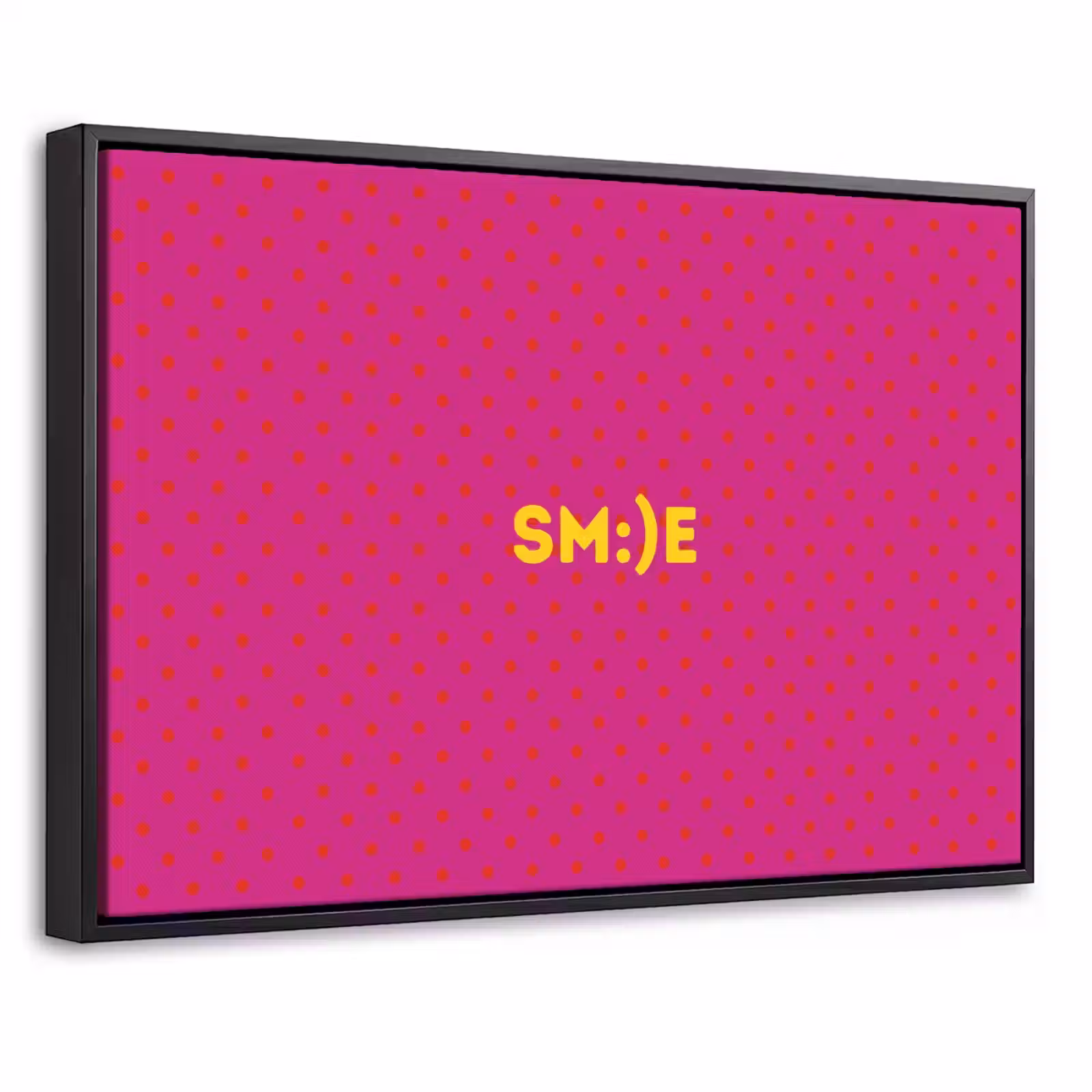 Canvas met lijst - Smile - Stippen - Roze — 1
