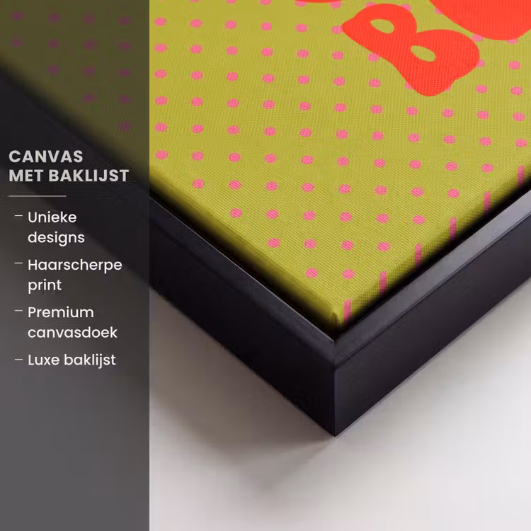 Canvas met lijst - Ciao bella - Rood - Groen - Stippen — 5