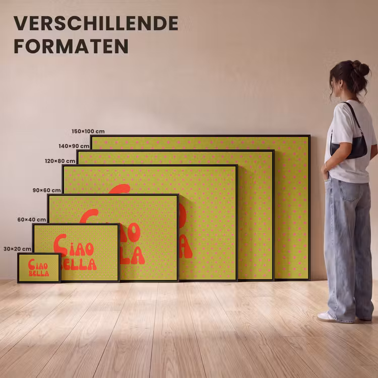 Canvas met lijst - Ciao bella - Rood - Groen - Stippen — 7
