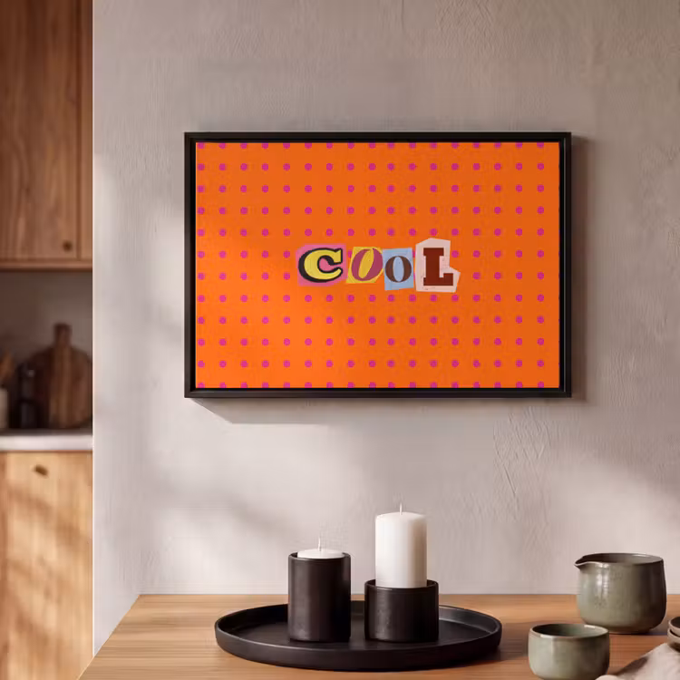 Canvas met lijst - Cool - Stippen - Oranje — 2