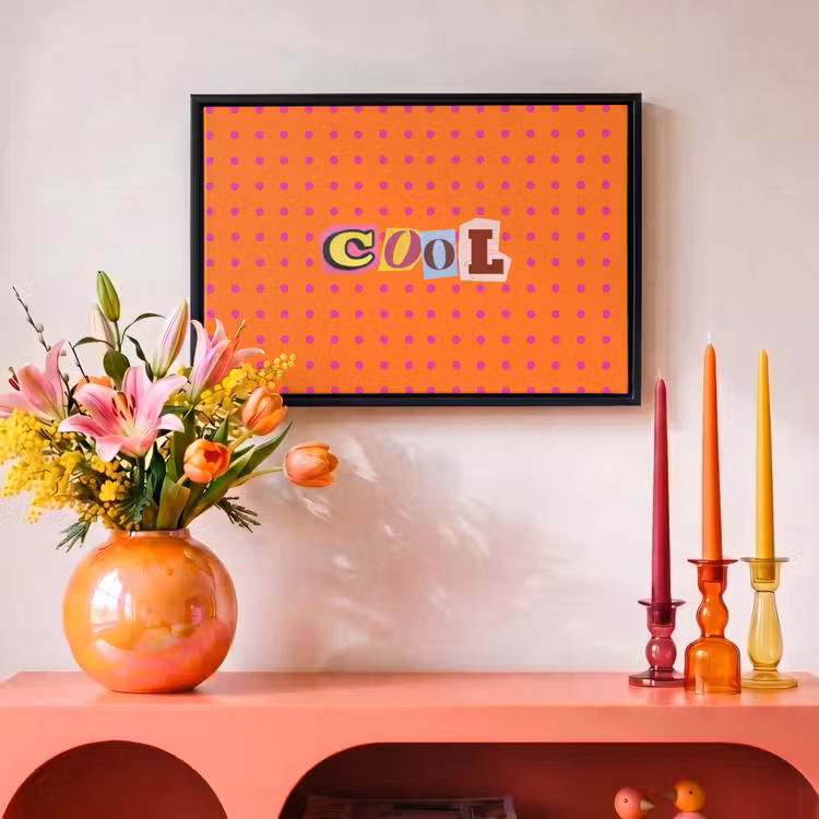 Canvas met lijst - Cool - Stippen - Oranje — 4