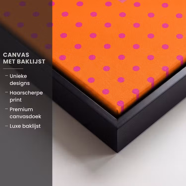 Canvas met lijst - Cool - Stippen - Oranje — 5