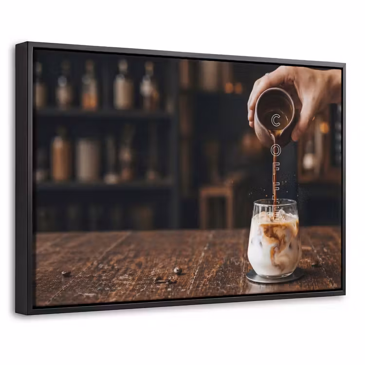 Canvas met lijst - Espresso - Melk - Café — 1