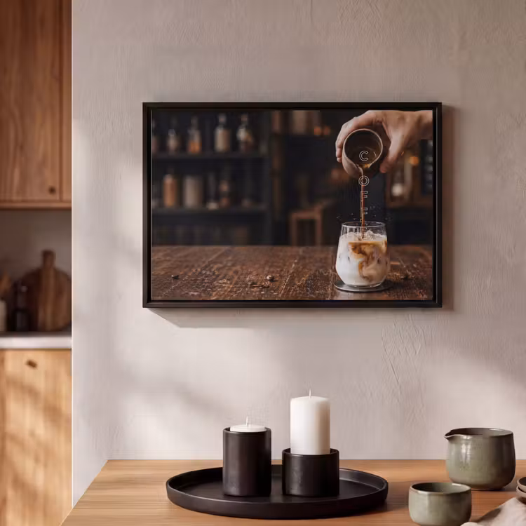 Canvas met lijst - Espresso - Melk - Café — 2