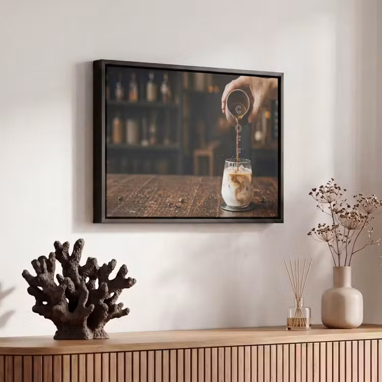 Canvas met lijst - Espresso - Melk - Café — 6