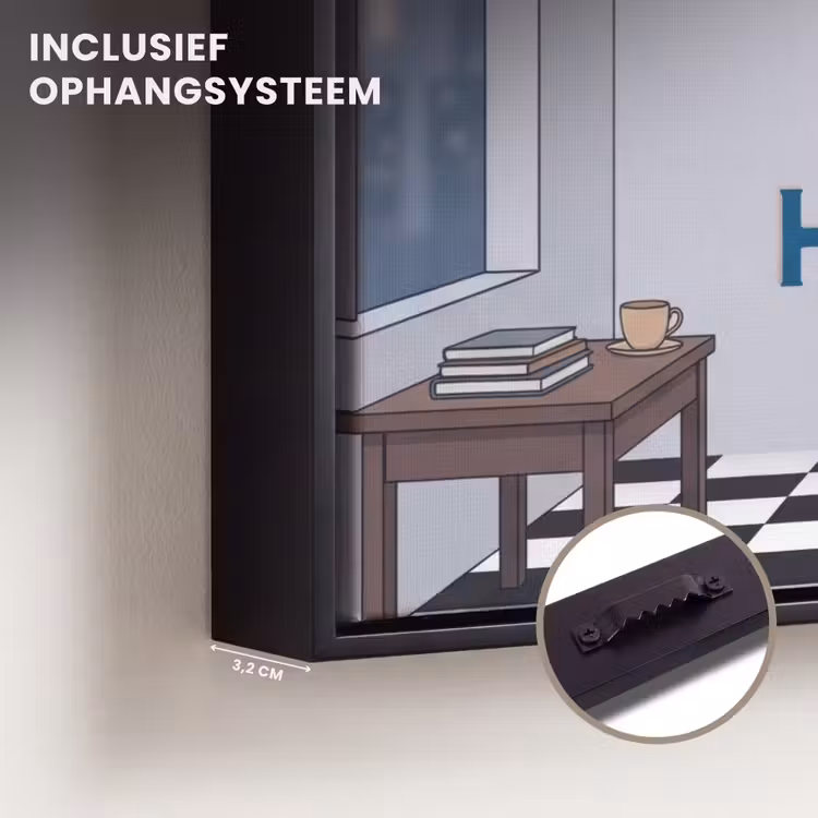 Canvas met lijst - Half human, Half Coffee - Infuus - Koffie — 3