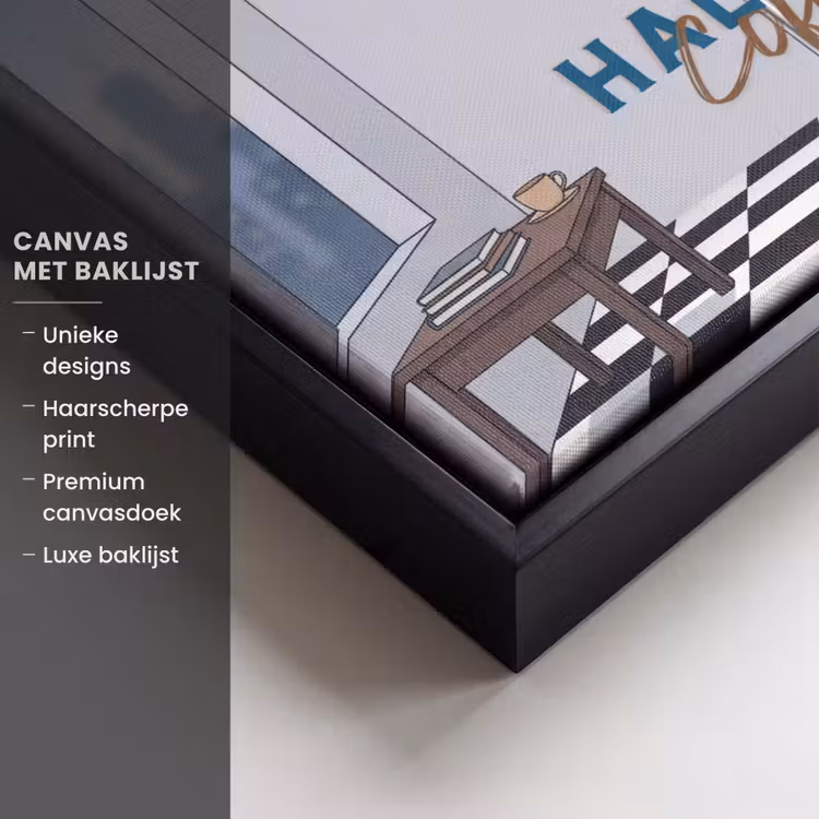 Canvas met lijst - Half human, Half Coffee - Infuus - Koffie — 5