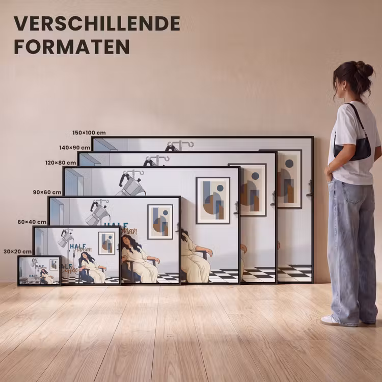 Canvas met lijst - Half human, Half Coffee - Infuus - Koffie — 7