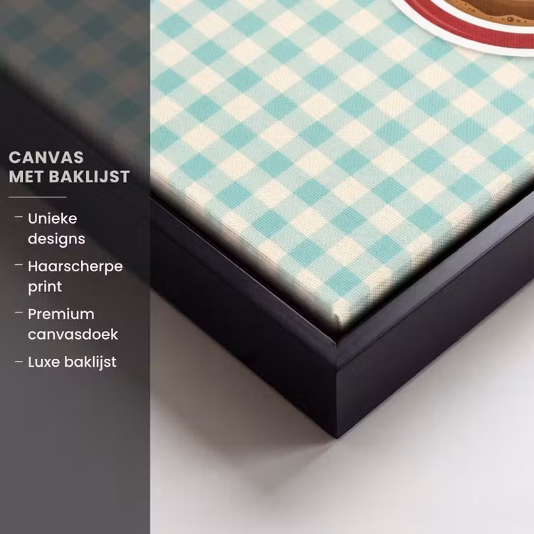 Canvas met lijst - Koffie - Klok - Groen — 5