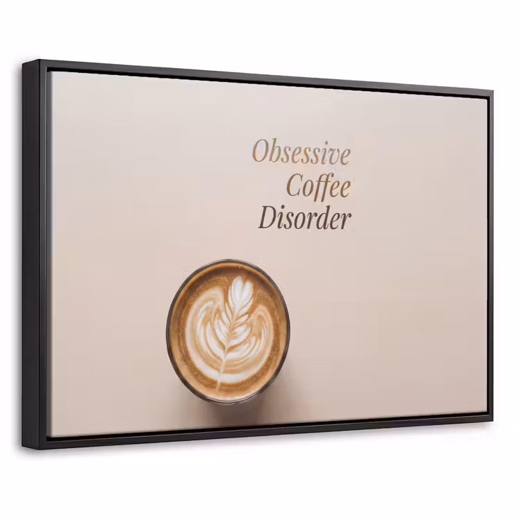 Canvas met lijst - Koffie - Obessive Coffee Disorder - Beige — 1