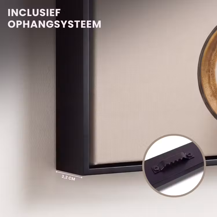 Canvas met lijst - Koffie - Obessive Coffee Disorder - Beige — 3