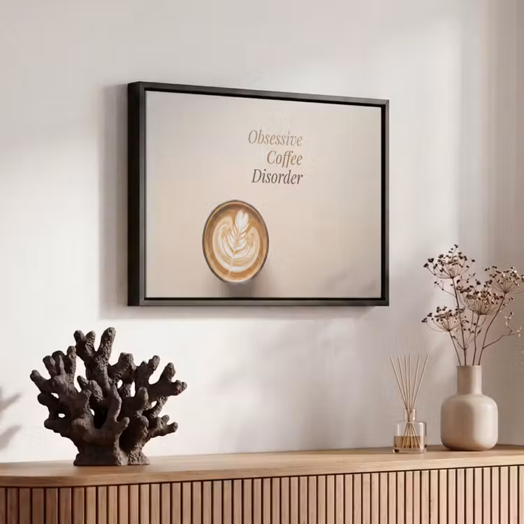 Canvas met lijst - Koffie - Obessive Coffee Disorder - Beige — 6