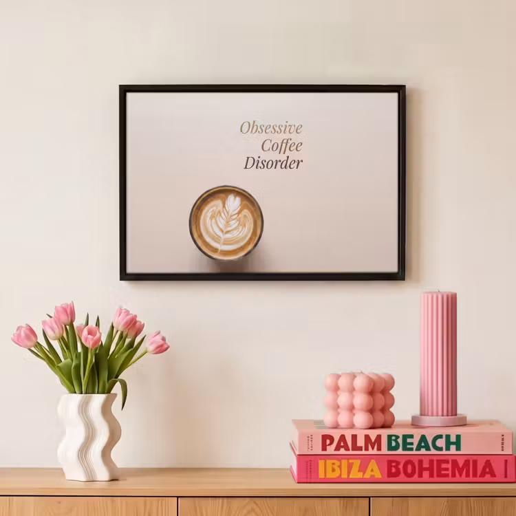Canvas met lijst - Koffie - Obessive Coffee Disorder - Beige — 8