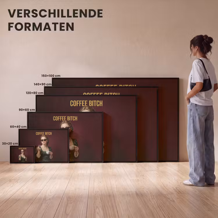 Canvas met lijst - Koffie - Vrouw - Middelvinger — 7