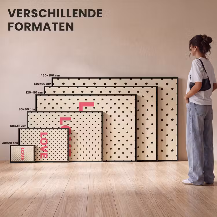Canvas met lijst - Love - Stippen - Roze — 7