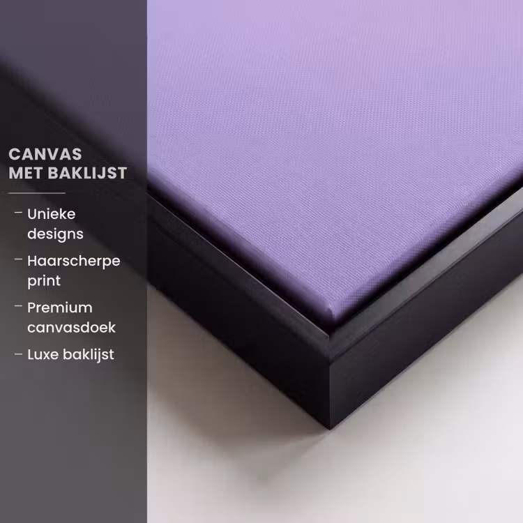 Canvas met lijst - Maandag - Mok - Koffie - Paars — 5