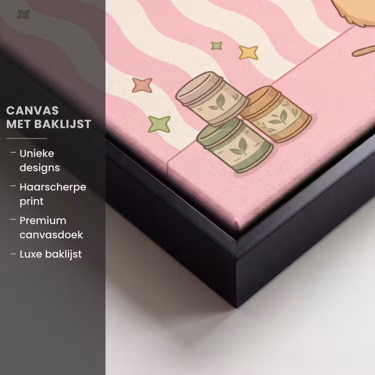 Canvas met lijst - Matcha - Hond - Roze - Groen — 5