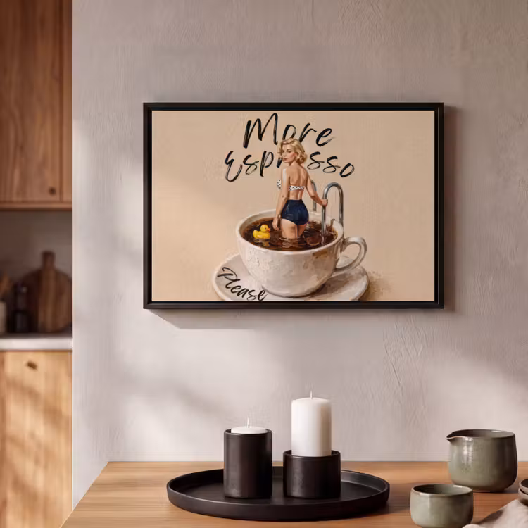 Canvas met lijst - More espresso - Koffie - Eend — 2