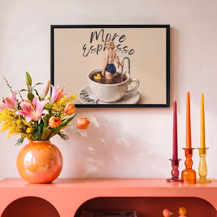 Canvas met lijst - More espresso - Koffie - Eend — 4