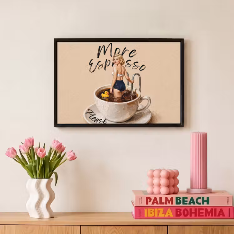 Canvas met lijst - More espresso - Koffie - Eend — 8
