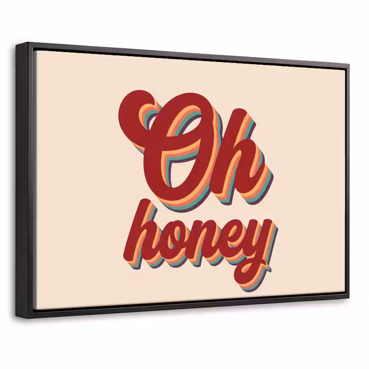 Canvas met lijst - Oh honey - Rood - Schaduw — 1