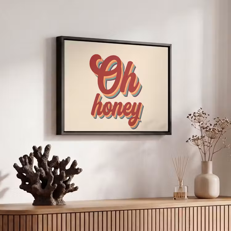 Canvas met lijst - Oh honey - Rood - Schaduw — 6
