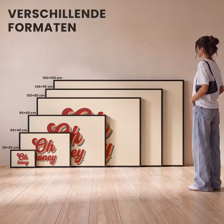 Canvas met lijst - Oh honey - Rood - Schaduw — 7