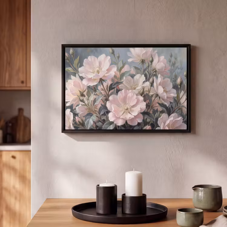 Canvas met lijst - Rozen - Illustratie - Roze — 2