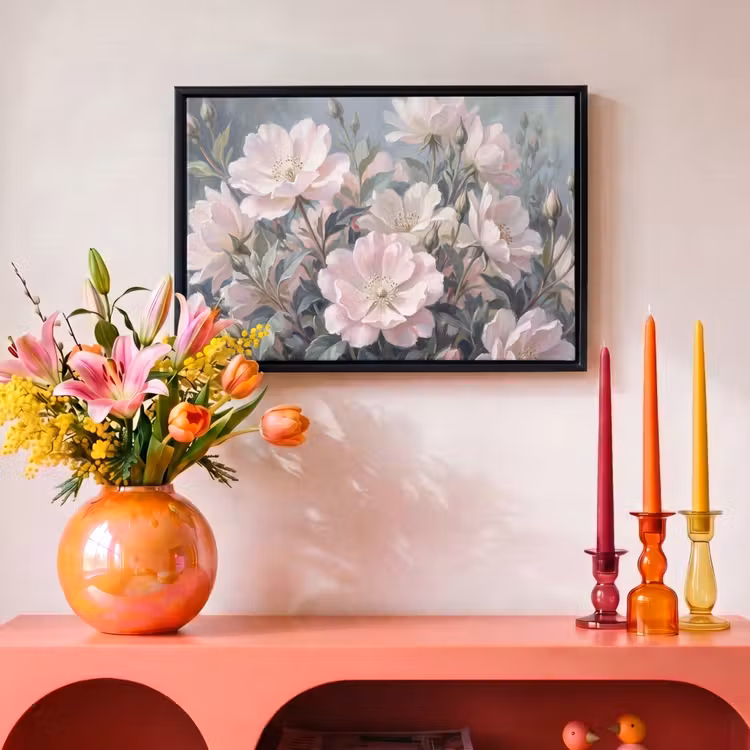 Canvas met lijst - Rozen - Illustratie - Roze — 4