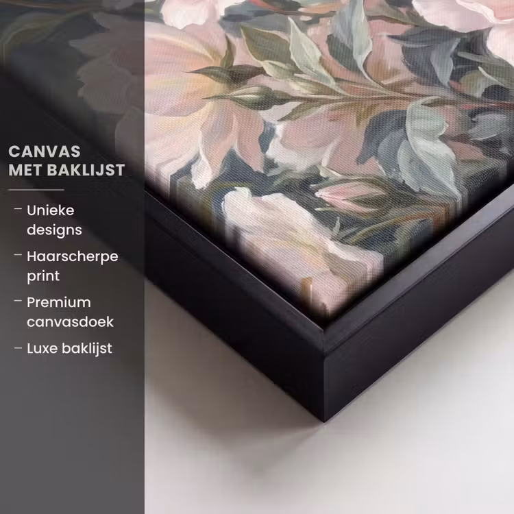 Canvas met lijst - Rozen - Illustratie - Roze — 5