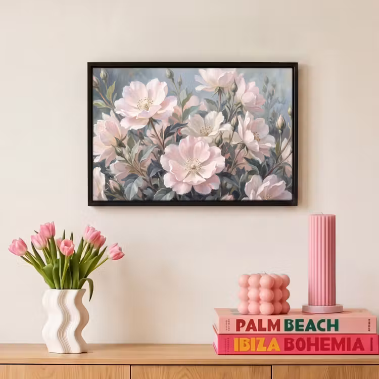 Canvas met lijst - Rozen - Illustratie - Roze — 8
