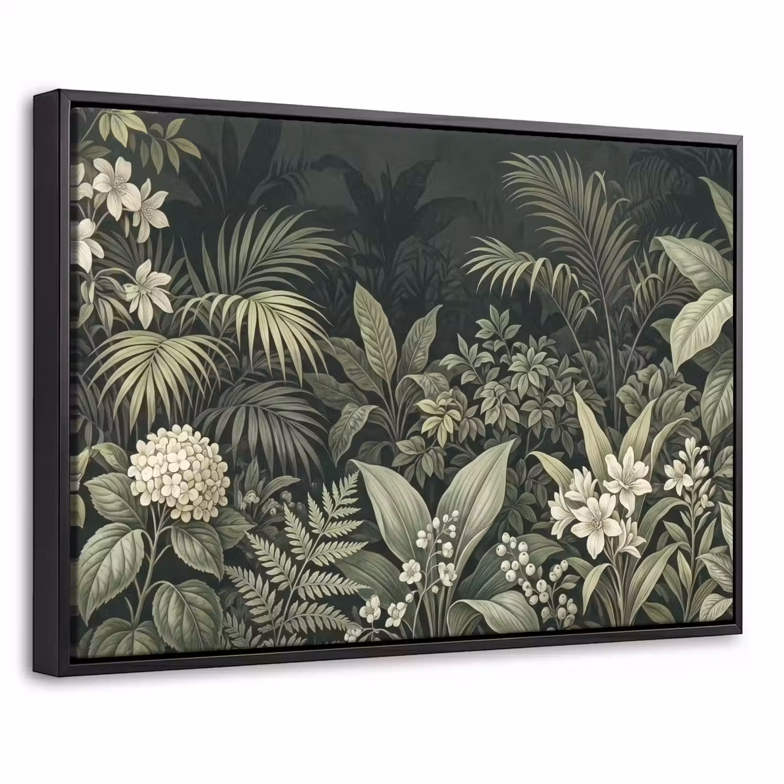 Canvas met lijst - Jungle - Bladeren - Botanisch - Groen — 1