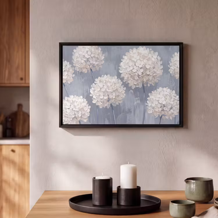 Canvas met lijst - Bloemen - Illustratie - Blauw — 2