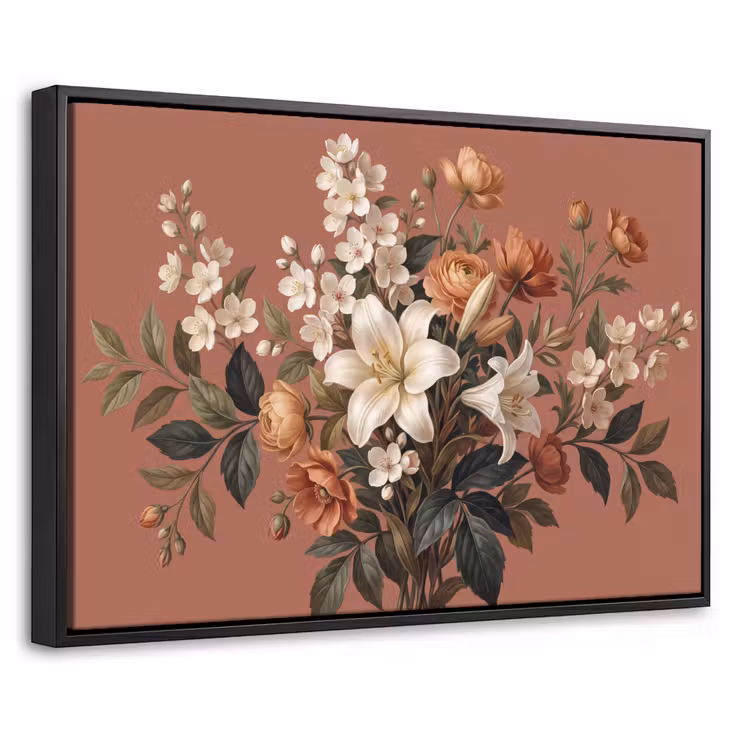 Canvas met lijst - Boeket - Retro - Kleurrijk — 1