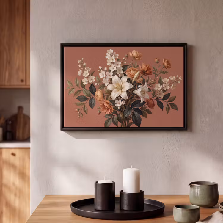 Canvas met lijst - Boeket - Retro - Kleurrijk — 2