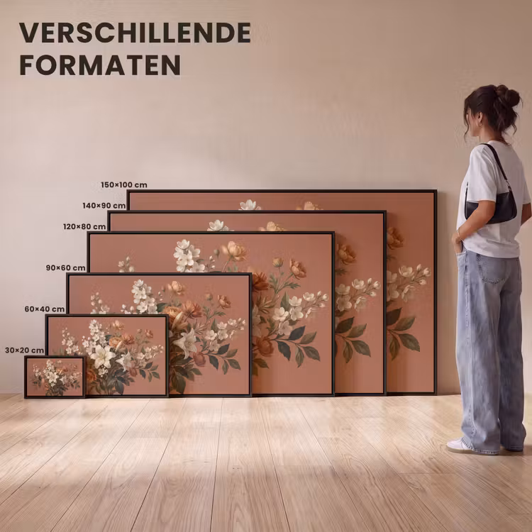 Canvas met lijst - Boeket - Retro - Kleurrijk — 7