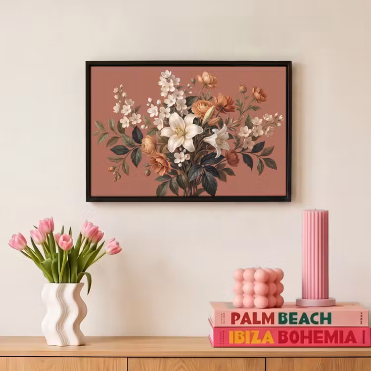 Canvas met lijst - Boeket - Retro - Kleurrijk — 8
