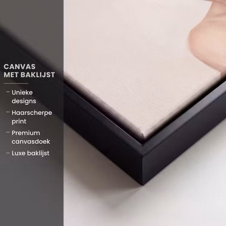 Canvas met lijst - Gezicht - Pioenrozen - Crème — 5