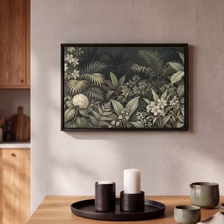 Canvas met lijst - Jungle - Bladeren - Botanisch - Groen — 2